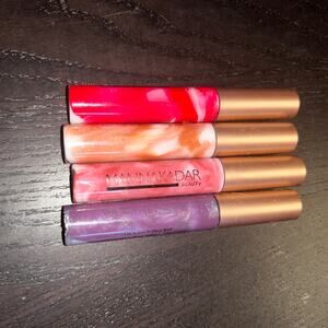 New Manna Kadar Set of 4 Shimmer Glitter Lip Balm Gloss